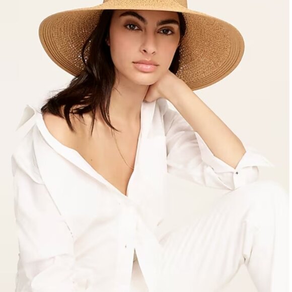 J.Crew Textured Summer Straw Hat – Black - Picture 3 of 4